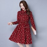 new fashion  vintage print women casual loose autumn spring dress vestidos femininos party 2017 dresses