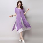 new fashion cotton linen  women casual loose long summer dress vestidos femininos party 2018 dresses