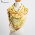 new fashion scarf women upscale georgette silk feeling oblong ladies scarf building and letters print scarves for women wraps