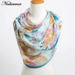 new fashion scarf women upscale georgette silk feeling oblong ladies scarf building and letters print scarves for women wraps