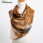 new fashion scarf women upscale georgette silk feeling oblong ladies scarf building and letters print scarves for women wraps