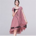 new fashion summer style cotton linen plus size vintage print women casual long loose dress vestido femininos party 2017 dresses