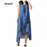 new fashion summer style cotton linen plus size vintage print women casual loose long dress vestido femininos party 2017 dresses