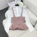 new fashion women knitted Ruffles vest short design Camis Tank Top Sleeveless sweater female sexy clothing pullover girls tops