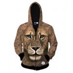 new women men 3d Animal printing Tiger/lion/cat/dog/dinosaur/snake/wolf/ Panda/Huskies 3D Hooded Zipper Hoodies Sweatshirts
