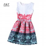 new women printed flower dress sleeveless knee length one piece dress casual slim bodycon korea college vintage dress