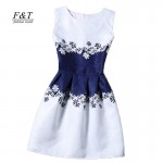 new women printed flower dress sleeveless knee length one piece dress casual slim bodycon korea college vintage dress
