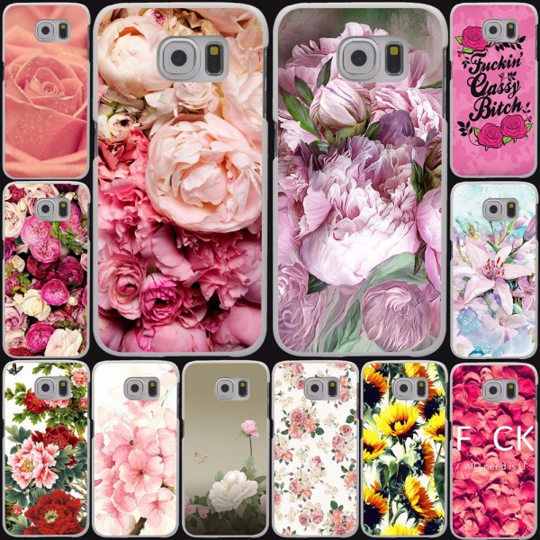peony sunflowe Flower rose red Hard Cases for Samsung Galaxy S3 S4 S5 & mini s6 s7 s8 edge plus grand prime A3 A5 Note 2 3 4 5