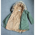 plus size 2016 long army green winter jacket women outwear thick parkas raccoon natural real fur collar coat hooded pelliccia