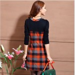 print dress New Long Sleeve Plaid Slim Mini Elegant Dresses Women Autumn Winter Dress Sexy Casual Patchwork Cute Black Dress