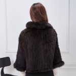 real fur poncho knitted mink jackets mink fur coat china natural Fox fur collar  coat  fur coat  winter gift for a woman