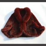 real fur poncho knitted mink jackets mink fur coat china natural Fox fur collar  coat  fur coat  winter gift for a woman
