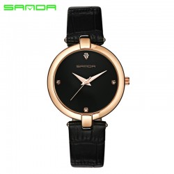 sanda Brand watch Women leather wristwatches women's dress watches casual quartz watch Luxury wristwatch 7 colors