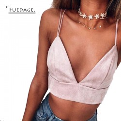 sexy women crop top cropped feminino tank tops solid simple beach women bra top bustier vintage harness v-neck sleeveless tops
