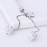 silver plated Super flash Shambhala Rhinestone tassel earrings long section of female fashion jewelry simple eardrop 65MM