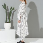 [soonoyur] 2017 new sping round neck long sleeve white striped loose dress for women fashion tide all-match  Y07400