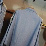 [soonyour] 2017 spring new loose long sleeved three-dimensional pearl bead short denim shirt jacket women fashion tide 1018A