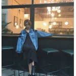 [soonyour] Spring Autumn Long Sleeve Women's Denim Jacket And Coat Korea Style Cowboy Bandage Jackets For Women S01105