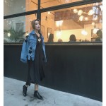 [soonyour] Spring Autumn Long Sleeve Women's Denim Jacket And Coat Korea Style Cowboy Bandage Jackets For Women S01105