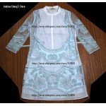 spring summer designer runway womens dresses white blue pink pleated chest vintage flower embroidery fashion brand event dress