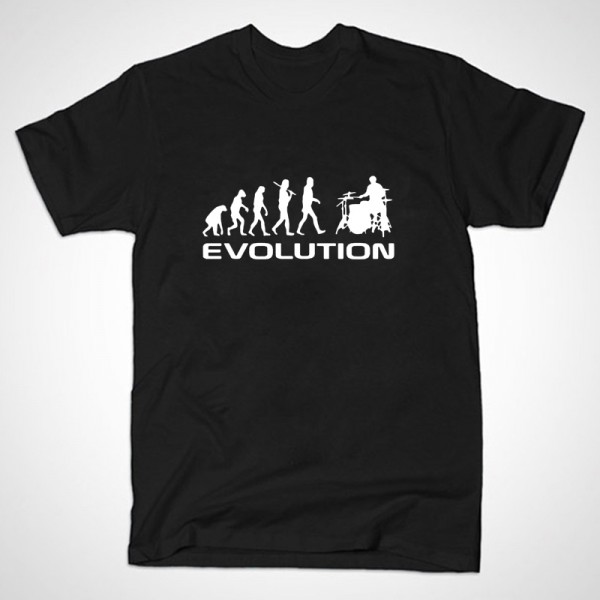 summer Mens T-shirt Bodybuilding Undershirt Fitness Men Drummer Evolution Funny Music humor Drums T Shirt Top Tees