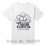 summer Mens T-shirt Bodybuilding Undershirt Fitness Men Train hard fight easy T Shirt Top Tees