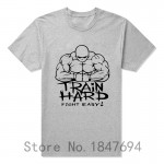 summer Mens T-shirt Bodybuilding Undershirt Fitness Men Train hard fight easy T Shirt Top Tees