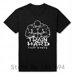 summer Mens T-shirt Bodybuilding Undershirt Fitness Men Train hard fight easy T Shirt Top Tees