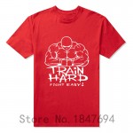 summer Mens T-shirt Bodybuilding Undershirt Fitness Men Train hard fight easy T Shirt Top Tees