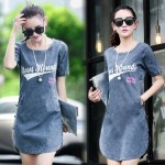 summer dress women denim dress o-neck vintage short-sleeved sexy casual dress plus size women clothing dresses vestidos