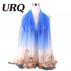 summer scarves Women solid color Long style fashion Brand Designed Trendy Warm Soft Gradual Lady scarf Accessories