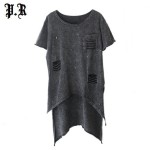 summer style women's t shirt women tshirt tops camisetas Howllow Out Rivet Rock ropa mujer camiseta feminina Punk Woman Clothes