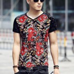 t shirt m - 5xl Plus size men's summer ice silk short sleeve v-neck 3d t-shirt mens t shirts leopard design tee tops