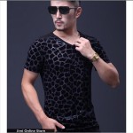 t shirt m - 5xl Plus size men's summer ice silk short sleeve v-neck 3d t-shirt mens t shirts leopard design tee tops