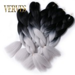 three tone 5pcs ombre kanekalon braiding hair 24'' beautiful braiding hair kanekalon jumbo braid hair extensions synthetic hair