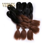 three tone 5pcs ombre kanekalon braiding hair 24'' beautiful braiding hair kanekalon jumbo braid hair extensions synthetic hair