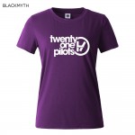 twenty one pilots Letters Print Women T shirt Shirt Top Tee Black White Brand Plus Size