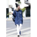 vestidos 2016 Fashion Spring Autumn Women's Clothing long coat Denim Jacket Long Loose Holes Women Jacket