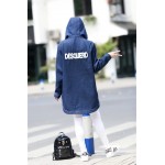 vestidos 2016 Fashion Spring Autumn Women's Clothing long coat Denim Jacket Long Loose Holes Women Jacket