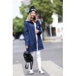 vestidos 2016 Fashion Spring Autumn Women's Clothing long coat Denim Jacket Long Loose Holes Women Jacket