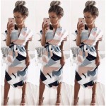 vestidos 2017  Summer Dress print Sexy V-neck Long sleeves Elegant Mini Dress Women Bodycon Dresses vestido de festa