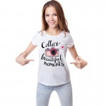 vogue Letter camera Printed t shirt women Summer Tops Tees cotton Short Sleeve brand fashion round neck tshirt HH244