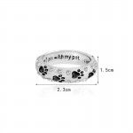 when I am with my pet,,,I am complete Animal Pet Ring Dog paw footprints Simple Jewelry Ring For Dog parent Free Shipping