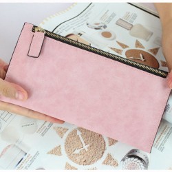 wholesale women wallet Fashion Nubuck pu Leather female Purse Super Thin Long Wallet Bags Purse Card Holder Bag zipper DL1938