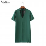 women sexy cut out V neck dress short sleeve mini dresses solid black green ladies summer casual streetwear vestidos QZ2628