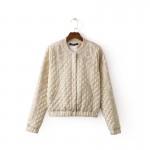 women solid floral embroidery padded jacket coat long sleeve covered button pockets design outwear warm tops chaquetas CT1368