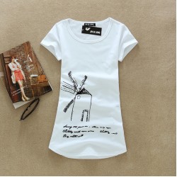 women tops and tees t shirt women 2015 O-neck sexy women shirts T-shirts Short Sleeve Stretch Cotton Tees Tops For Woman