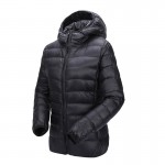 women ultra light down jacket hooded winter duck down jackets women slim long sleeve parka zipper coats 2017 AKITSUMA