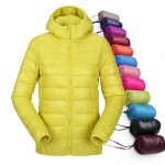 women ultra light down jacket hooded winter duck down jackets women slim long sleeve parka zipper coats 2017 AKITSUMA