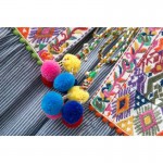 women vintage Boho embroidery jacket vintage loose retro pleated coat long sleeve color fur balls casual outwear tops CT1206